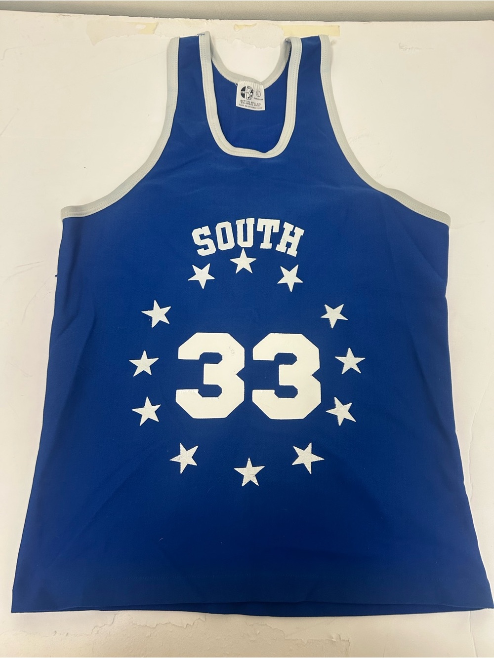 Vintage hoops jersey - Blue 'South 33' Athletic Tank Top - Unbranded
